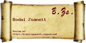 Bodai Zsanett névjegykártya